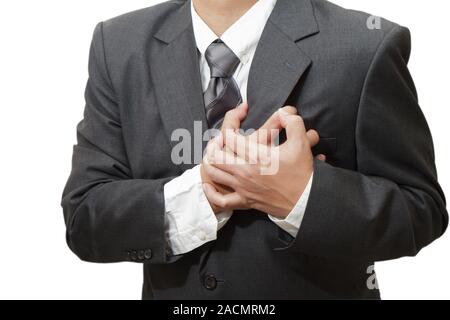 Senior uomo avente un attacco di cuore Foto Stock