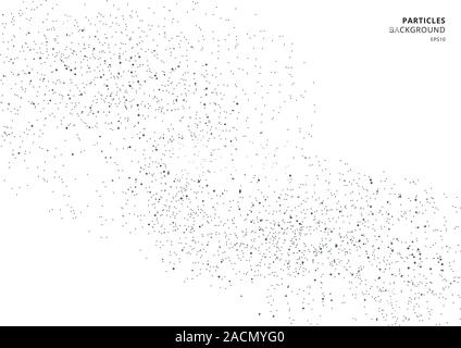 Abstract di nero texture sgranate isolati su sfondo bianco. Esplosione di particelle. Elementi di grunge con grano e rumore. Illustrazione Vettoriale Illustrazione Vettoriale