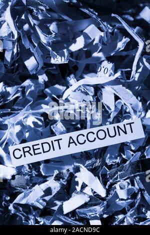 Brandello di carta di credito conto Foto Stock