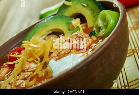 Mexican slow cooker Fiesta zuppa di pollo, non solo senza glutine e senza latte e derivati Foto Stock