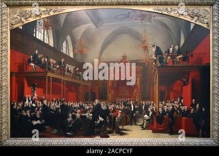 La House of Lords, 1820 - La prova della regina Carolina da Sir George Hayter alla National Portrait Gallery di Londra, Regno Unito Foto Stock