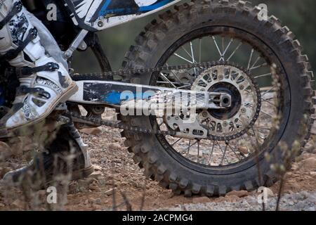 Il pilota di motocross dettaglio Foto Stock