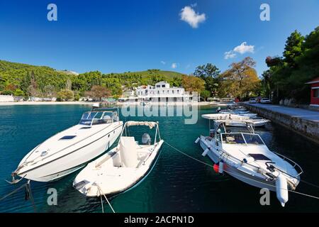 Il porto di Agnontas di Skopelos Island, Grecia Foto Stock