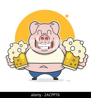 Arte vettoriale. La birra artigianale sfondo. Collezione di simboli. Tipografia di disegno vettoriale. Carni di vettore icona set. Concetto di alcol. Boccale da birra Boccale,. Retro Illustrazione Vettoriale