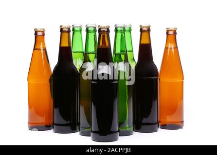 Un sacco di bottiglie di birra Foto Stock