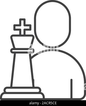 Avatar imprenditore silhouette con scacchi re Illustrazione Vettoriale