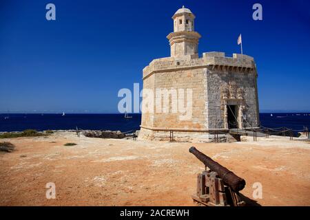 Il Castello di San Nicola, situato all'Ammiraglio Farragut Parco Ciutadella City, isola di Minorca, Isole Baleari, Spagna, Europa Foto Stock