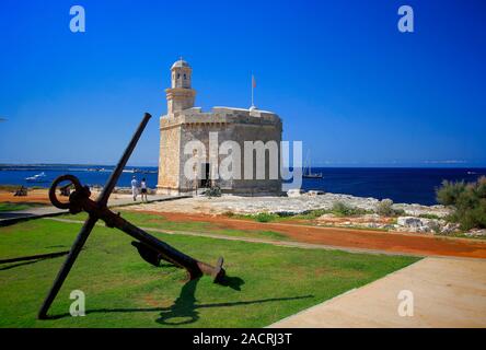 Il Castello di San Nicola, situato all'Ammiraglio Farragut Parco Ciutadella City, isola di Minorca, Isole Baleari, Spagna, Europa Foto Stock