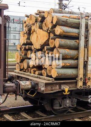 Carro caricato con legno Foto Stock
