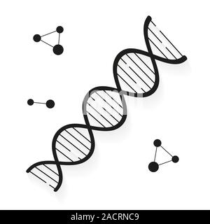 Il vettore di DNA vettore icona illustrazione luminoso adatto per biglietto di auguri, poster o T-shirt Stampa. Illustrazione Vettoriale