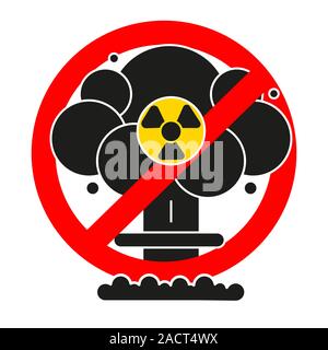 Esplosione atomica adatto per poster o T-shirt Stampa. Illustrazione Vettoriale