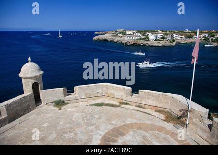 Il Castello di San Nicola, situato all'Ammiraglio Farragut Parco Ciutadella City, isola di Minorca, Isole Baleari, Spagna, Europa Foto Stock