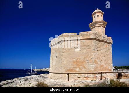 Il Castello di San Nicola, situato all'Ammiraglio Farragut Parco Ciutadella City, isola di Minorca, Isole Baleari, Spagna, Europa Foto Stock