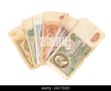 Diversi rubli banconote URSS Foto Stock