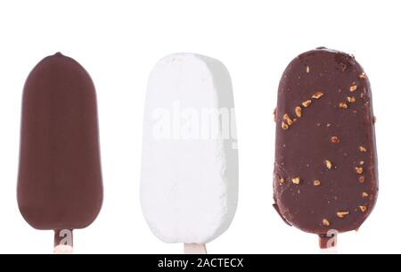 Tre diversi gelati. Foto Stock
