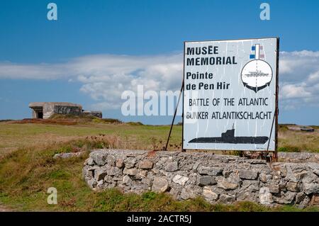 Battaglia dell'Atlantico Memorial Museum, Pointe de Pen Hir, Camaret-sur-Mer, Crozon penisola, Finisterre (29), Brittany, Francia Foto Stock