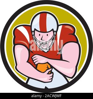 American Football running back Circle Cartoon Foto Stock