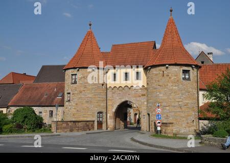 Cancello a ovest in Prichsenstadt Foto Stock