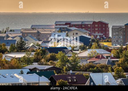 Hafnarfjordur, neigborhoods residenziale, sobborghi, Reykjavik, Islanda Foto Stock