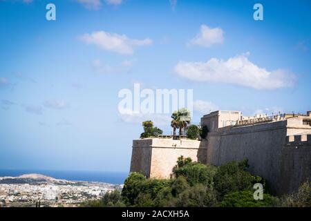 Vista dalla vecchia capitale di Malta, Mdina 2019 Foto Stock