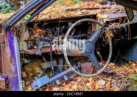 Volante in Dashboard rotto Foto Stock