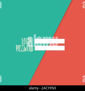 Sfondo con login e password. Materiale moderno design. Abstract illustrazione vettoriale. Foto Stock