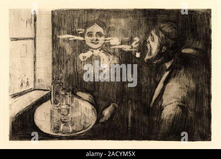 Edvard Munch, Tête-à-tête, stampa a secco, 1894 Foto Stock