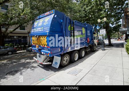 Città di orlando rifiuti solidi divisione gas metano alimentato camion della spazzatura florida usa Foto Stock