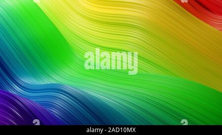 Onde di arcobaleno che scorre in diagonale - sfondo abstact Foto Stock