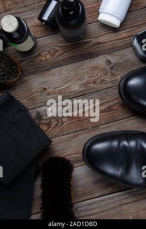 Spazzole, cera, scarpe, accessori Foto Stock