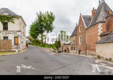 Amboise, Francia - 16 Ottobre 2019: Monumento Chateau dus Clos Luce, ex residenza di Leonardo da Vinci Foto Stock