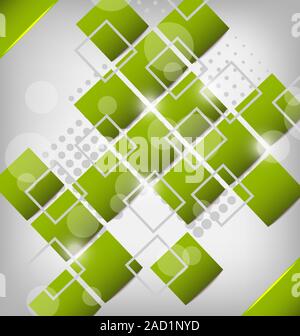 Abstract creative sfondo verde con quadrati Foto Stock