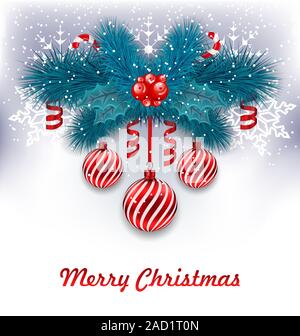 Sfondo di natale con rami di abete Foto Stock