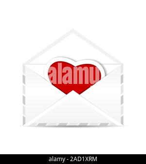 Busta con valentine cuore rosso Foto Stock