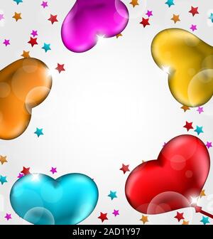 Collezione cuori lucida palloncini per il giorno di San Valentino Foto Stock
