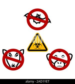 Segni di arresto al fine di evitare malattie virus Ebola Foto Stock