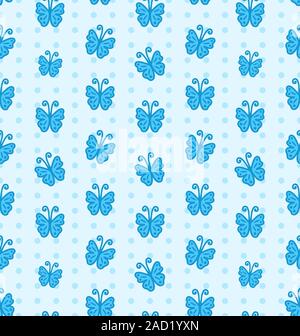 Modello senza cuciture con disegnati a mano le farfalle Foto Stock