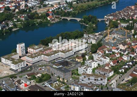 Nuova area di sviluppo Salmenpark am Rhein a Rheinfelden, Svizzera Foto Stock