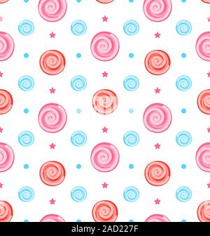 Colorati dolcetti Swirl Pattern Seamless ripetere Foto Stock