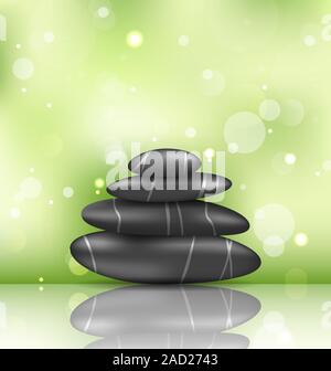 Zen Spa sfondo con pietre a piramide Foto Stock