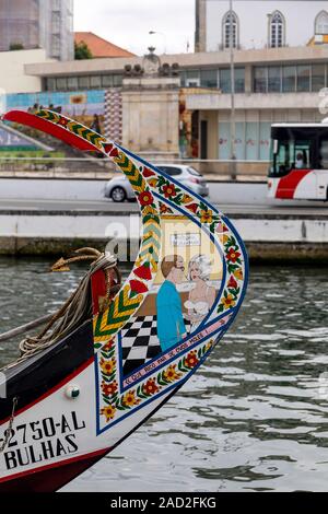 Aveiro, Portogallo. La Venezia del Portogallo. Acclamato come il portoghese equivalente a Venezia, marittimo Aveiro è appollaiata sulle sponde di una laguna costiera Foto Stock