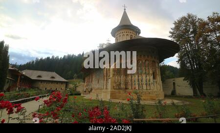 Il Monastey Voronet, regione della Moldavia, Romania, Europa Foto Stock