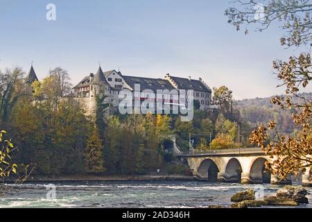 Castello Laufen, Cascate del Reno, Neuhausen vicino Schaffhausen, Svizzera Foto Stock