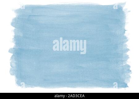 Dipinto a mano ad acquarello blu lo sfondo con il tratto di pennello texture Foto Stock