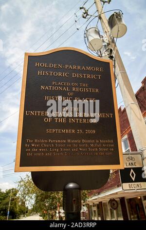 Il quartiere storico di marcatore per la Holden-parramore storico quartiere città di Orlando in Florida usa Foto Stock
