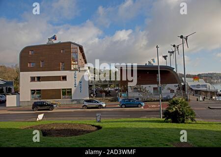 Giubileo Wharf, un premiato zero emissioni di carbonio uso misto di sviluppo su un indistrial brownfield site, comprendente un vivaio, bar/cafe, uffici, live-un-boa Foto Stock