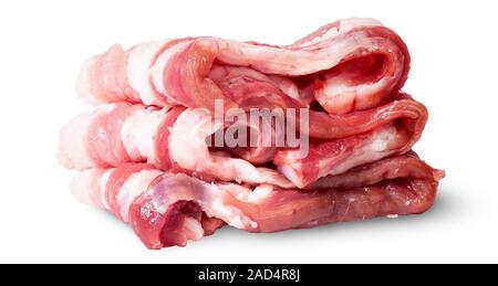 Bacon strisce disposte in strati Foto Stock