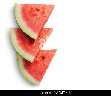 Tre fette di cocomero gli uni sugli altri Foto Stock