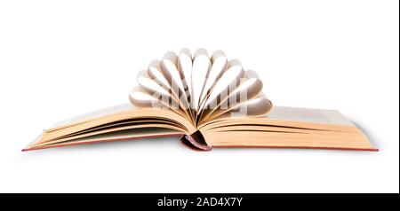 Libro aperto con pagine ripiegate Foto Stock