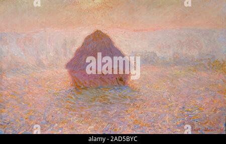 Grainstack, Sun nella nebbia di Claude Monet (1840-1926), olio su tela, 1891 Foto Stock